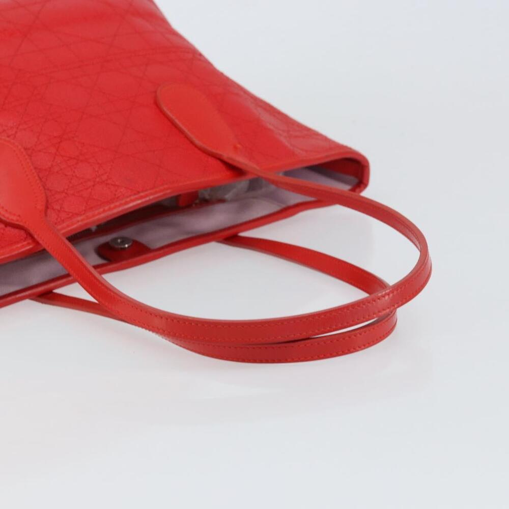 Christian Dior Canage Tote Bag Coated Canvas Red Silver Auth bs31647 - Picture 7 of 16